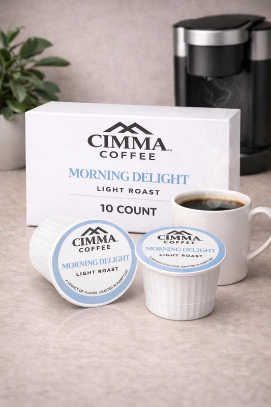 CIMMA Coffee - Morning Delight™ Coffee Pods – 10 Count - Light Roast- Single-Origin Coffee Pods 100% Arabica