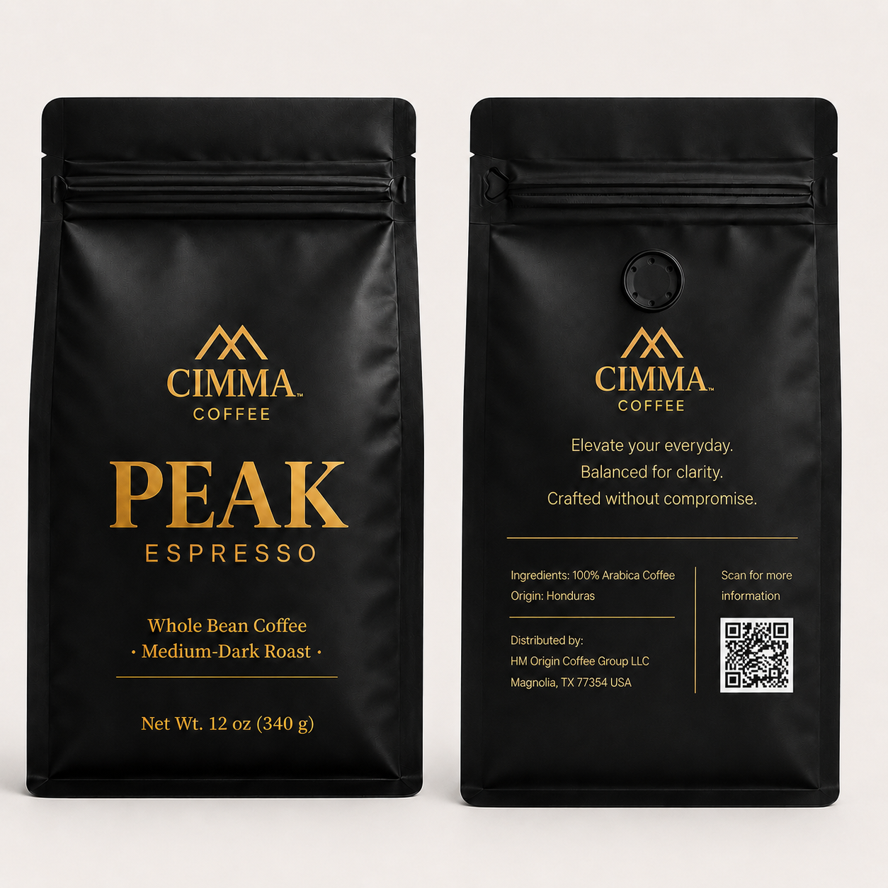 Peak Espresso — 12 oz Whole Bean Coffee